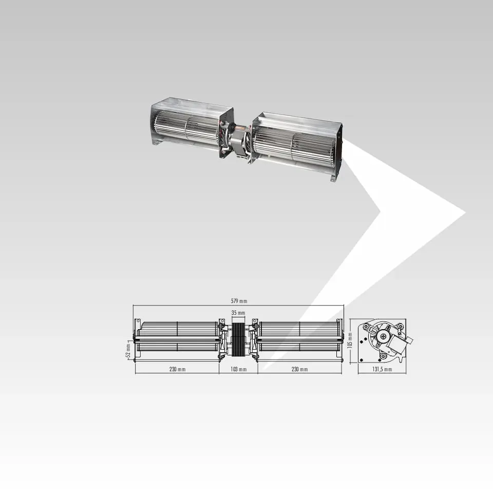Fergas 164003 ventilatore tangenziale doppio 220 mm