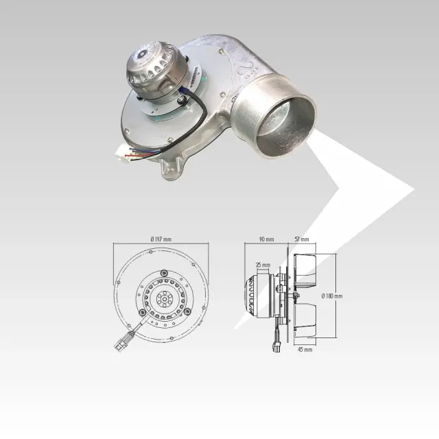 IPC BLXM000030 estrattore fumi flangia 200 mm ventola 180