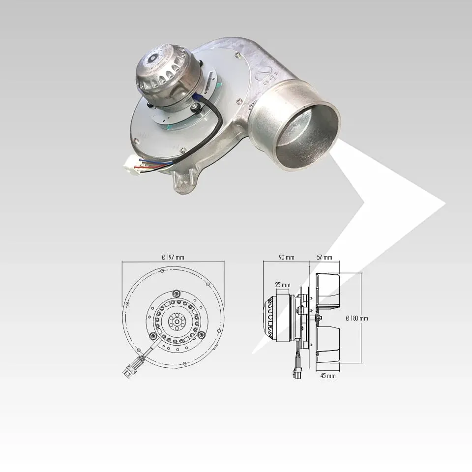 IPC BLXM000030 estrattore fumi flangia 200 mm ventola 180