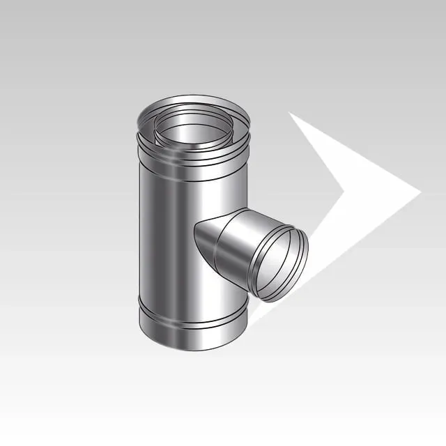 AMR Top Coax Pellet CXPI08 Raccordo a T 90° Femmina Inox
