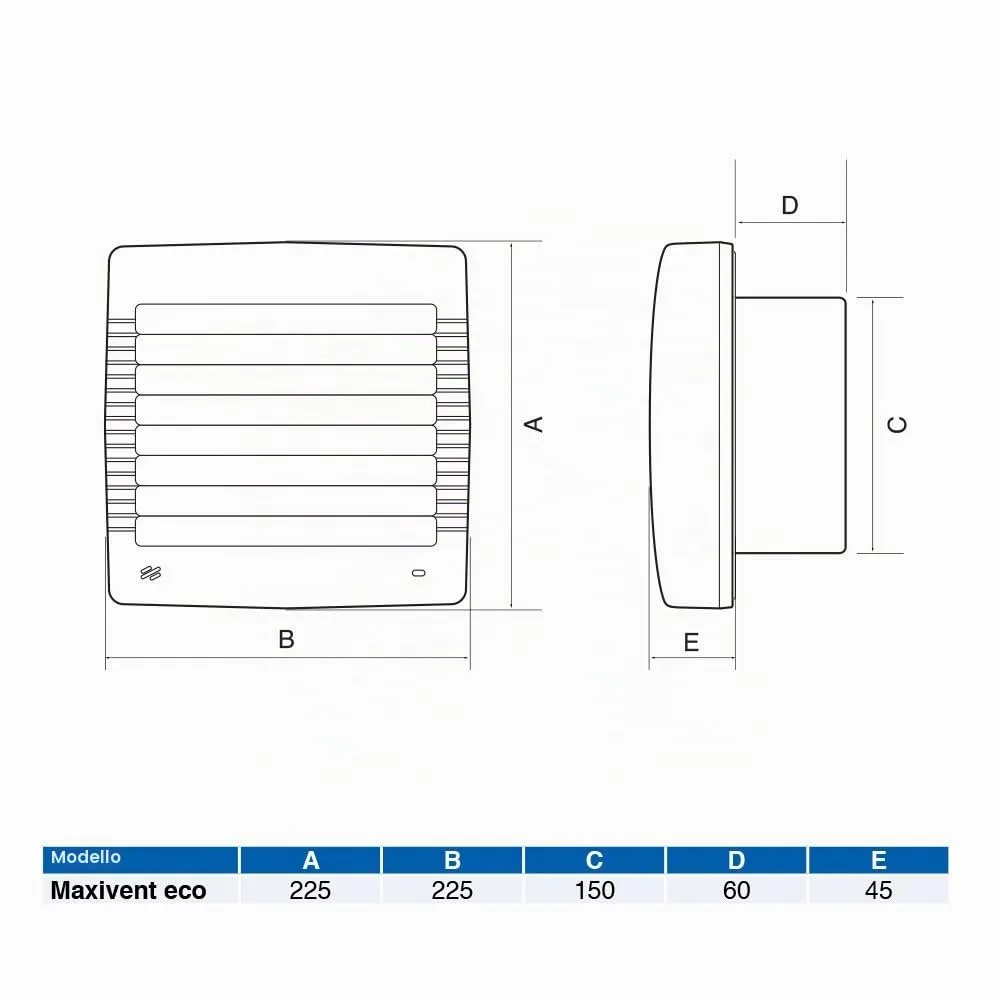 Airflow MaxiVent Estrattore 150 mm a Corda 72 l/s IP45