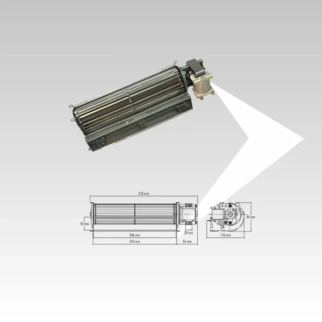 Fergas 113136-D8 Ventilatore Tangenziale Ventola 240 mm Pellet