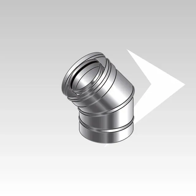 AMR Top Coax Pellet CXPI06 curva coassiale 45° inox