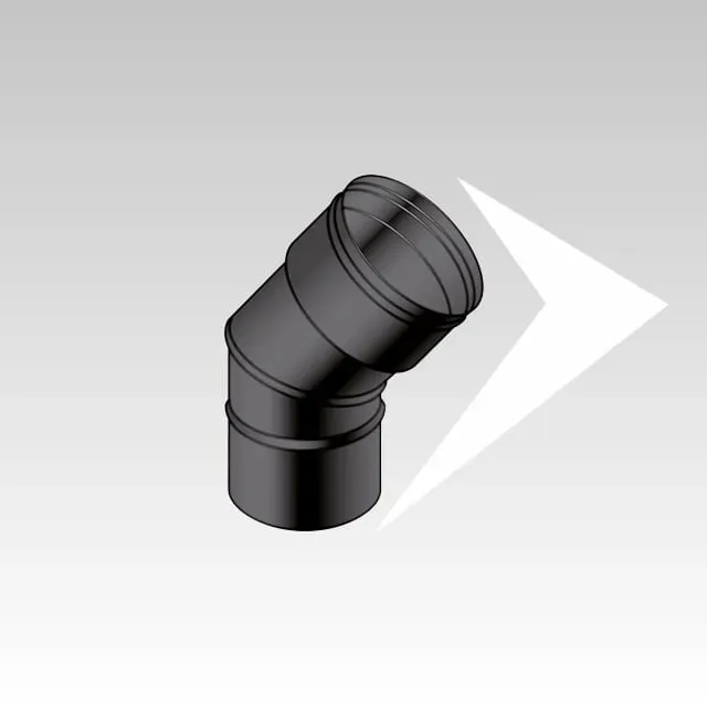 AMR Top SP Black curva 45° canna fumaria monoparete