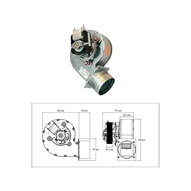 Trial CAH12Y4-008 ventilatore centrifugo stufa pellet 141mm