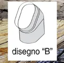Piemme Gomito 45° ovale doppia parete curva canna fumaria