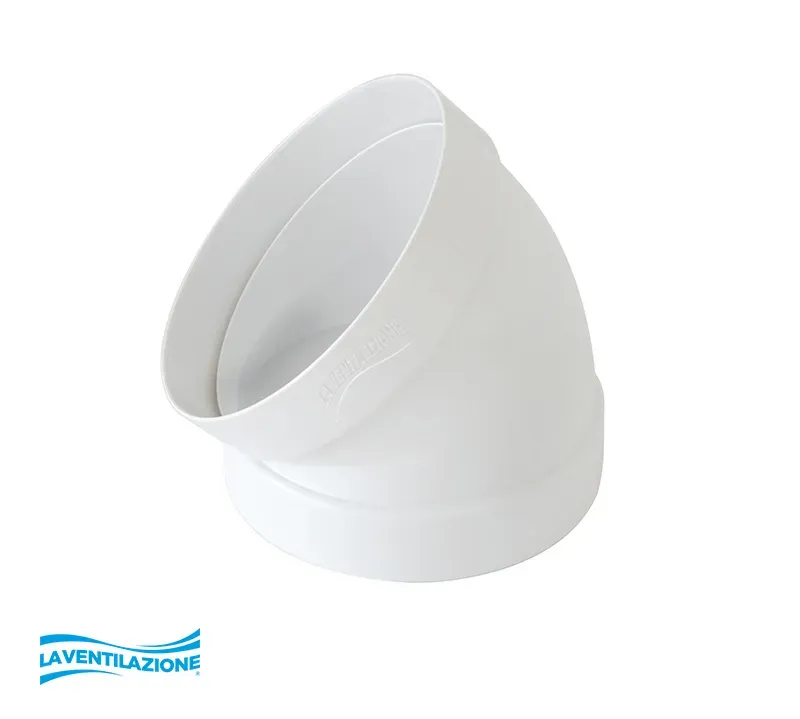 La Ventilazione Curva 45° Ø 125 mm per tubo tondo