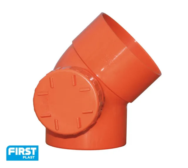 La Ventilazione Curva 45° ispezione destra tubo arancio raccordo