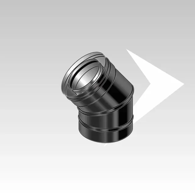 AMR Top Coax Pellet CXPB05 curva 45° coassiale nera