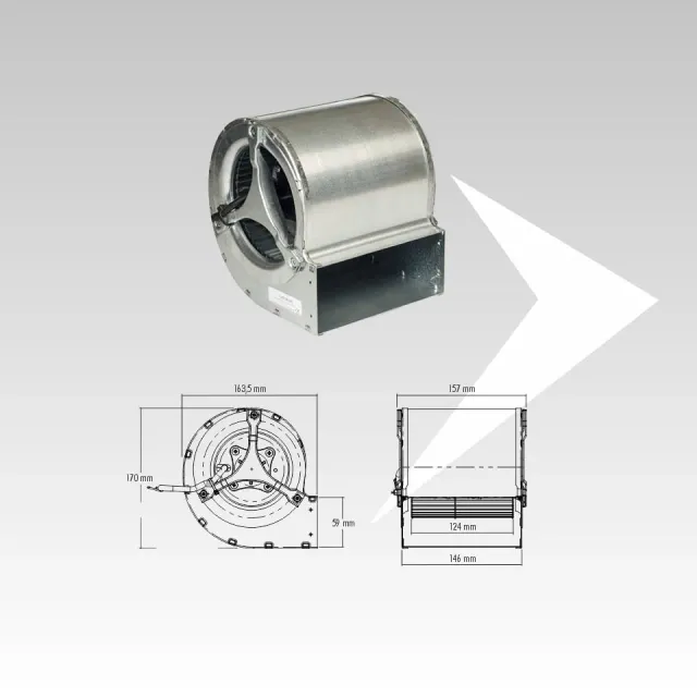 AMR Top Trial CAD12R016 ventilatore centrifugo pellet silenzioso