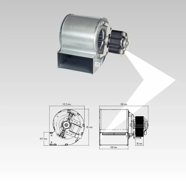 Trial CAD07B022 ventilatore centrifugo stufa 183 mm