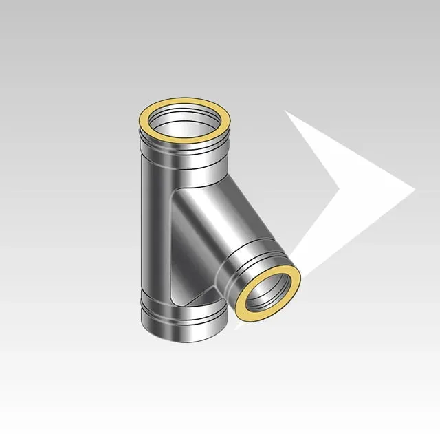 DPC2513 raccordo T 45° doppia parete inox coibentato
