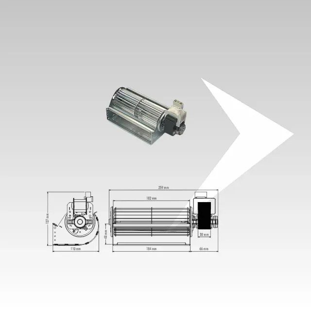 AMR Top Trial THS18B5-024-D2 ventilatore tangenziale 182 mm