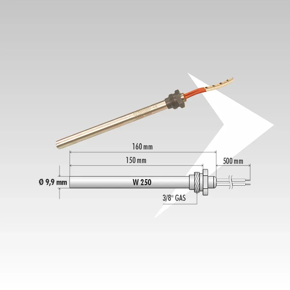 ELD60027 candeletta pellet 250W 160 mm raccordo 3/8"
