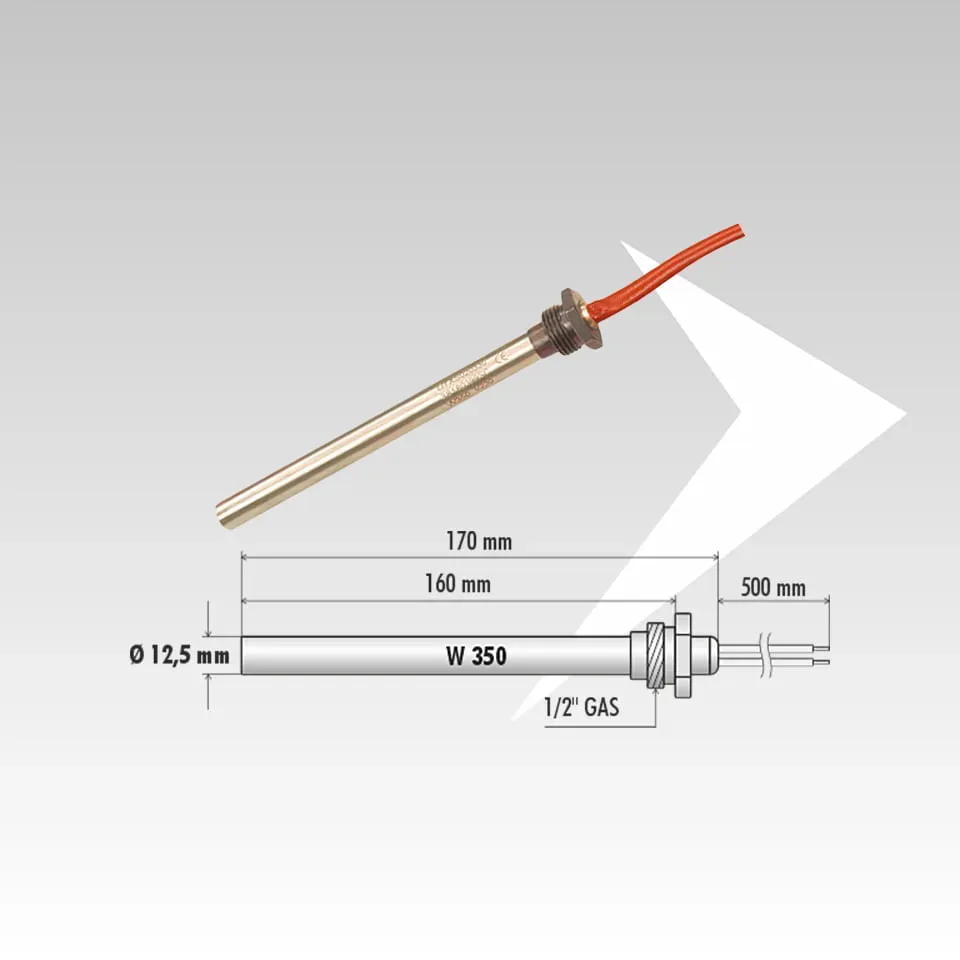 AMR Top ELD60033 candeletta pellet 350W raccordo 1/2" L 170 mm