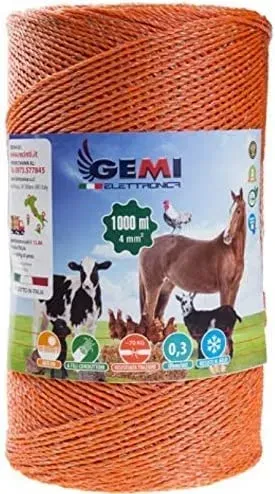GEMI Filo Conduttore Recinto Elettrico 1000 m 4 mm²