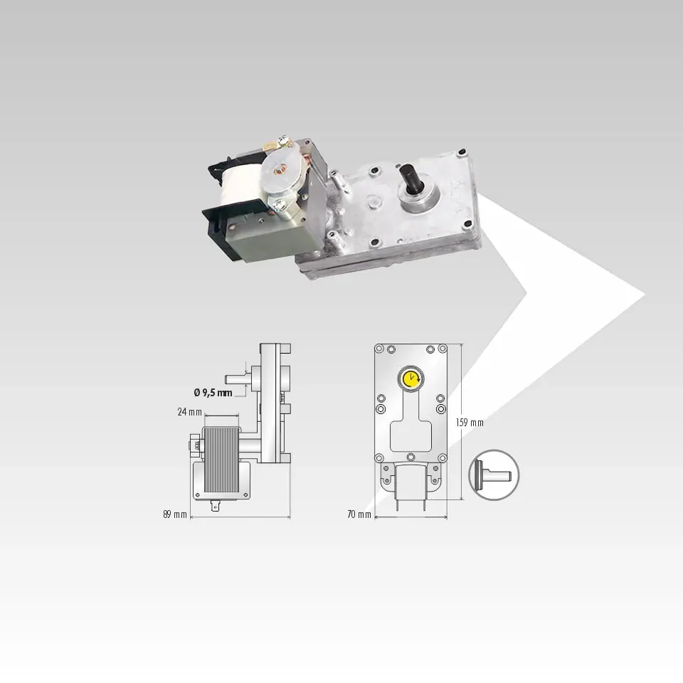 BCZ AM504S1695 motoriduttore pellet 1,6 rpm ø 9,5 mm