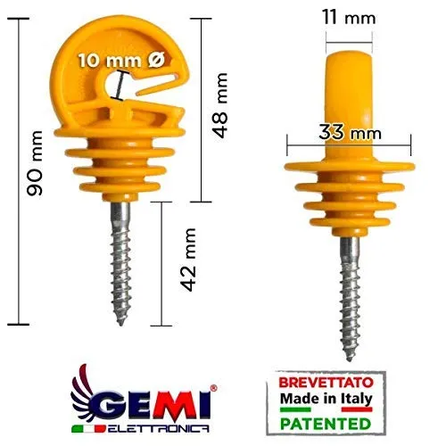 Gemi Kit 200 Isolatori Pali Legno 30 mm