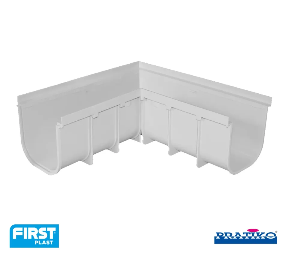La Ventilazione Angolo sinistro PVC canale 200 alto h 185 mm