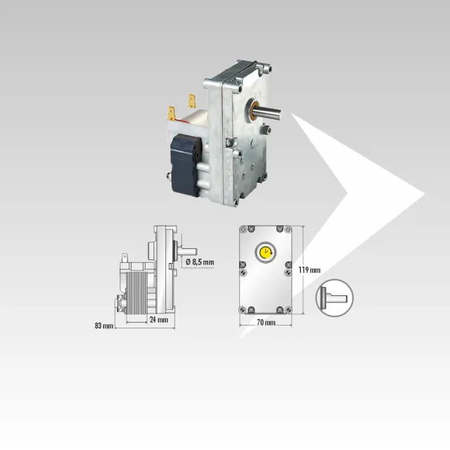 Merkle Korff MKSF1585 motoriduttore 1,5 rpm albero 8,5 mm