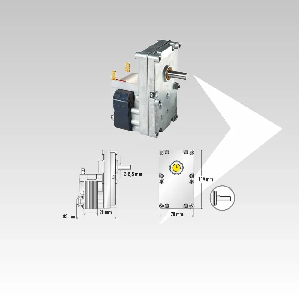 Merkle Korff MKSF1585 motoriduttore 1,5 rpm albero 8,5 mm