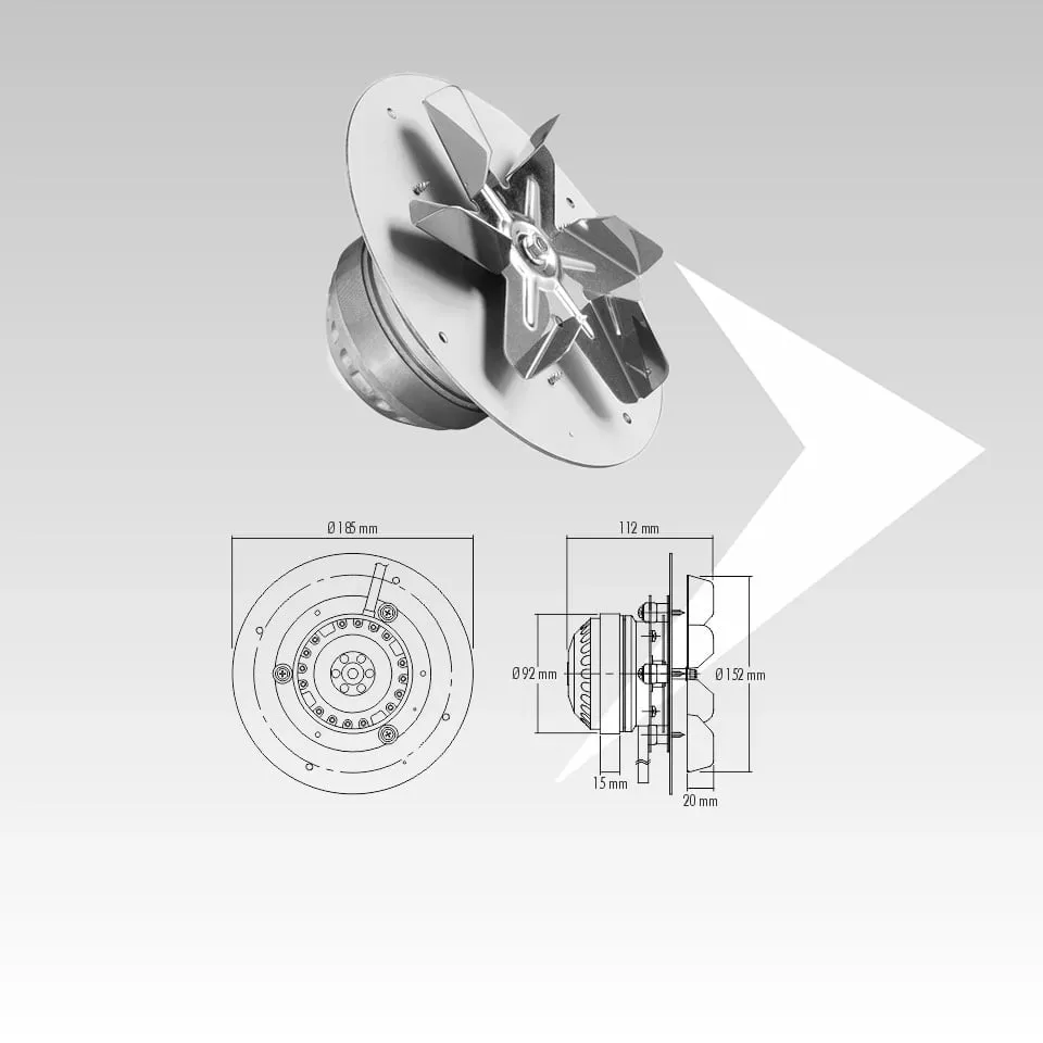 Trial CAF15C014F estrattore fumi ventola 150 mm h 30 mm pellet