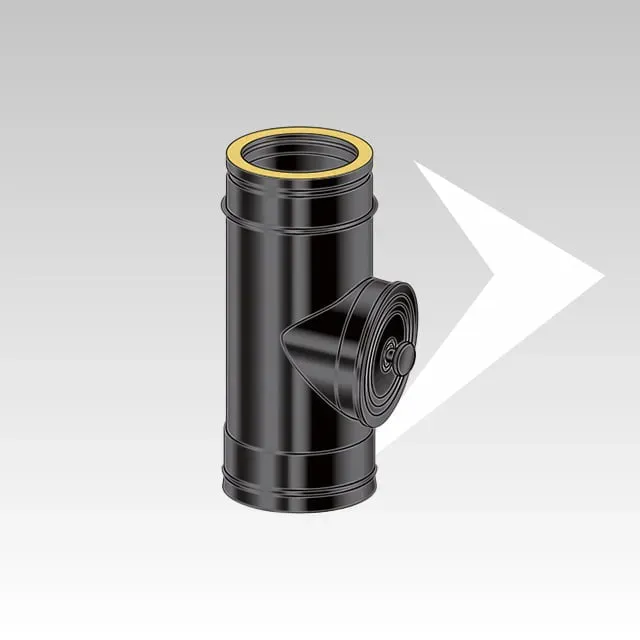 AMR Top DPCN111 elemento a T 200° ispezione doppia parete nero