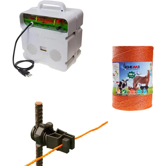 GEMI E/220 Kit Recinto Elettrico 1000 m per Cavalli 200 Isolatori Ferro