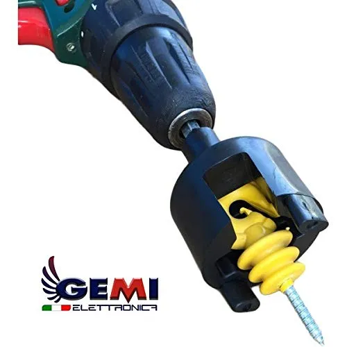GEMI Mandrino Avvita Isolatori per Pali Legno Recinto Elettrico