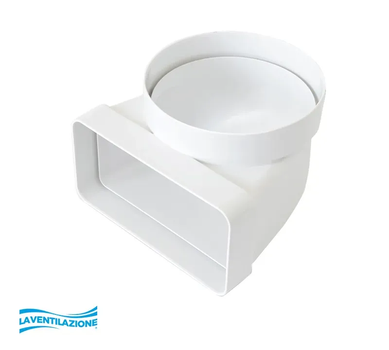 La Ventilazione Curva verticale Ø100 a 120x60 mm raccordo
