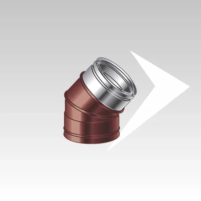 AMR Top DPAC08 Curva 45° Tubo Doppia Parete 60/80 Lama Aria