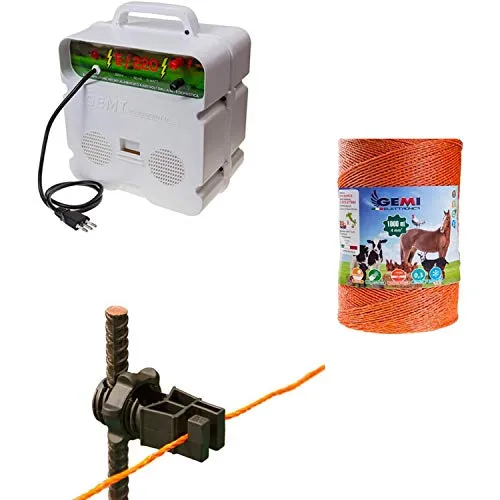 GEMI E/220 Kit Recinto Elettrico 1000 m per Cavalli 200 Isolatori Ferro