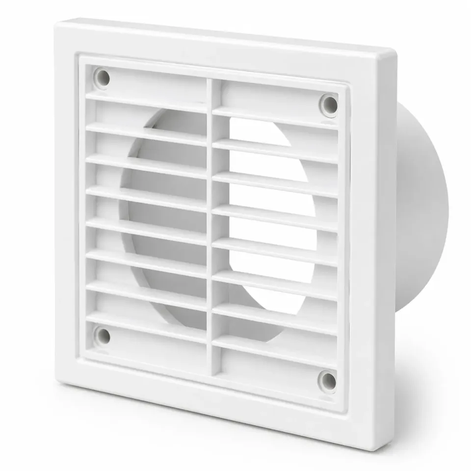 Airflow griglia esterna 125 mm bianca fissa quadrata