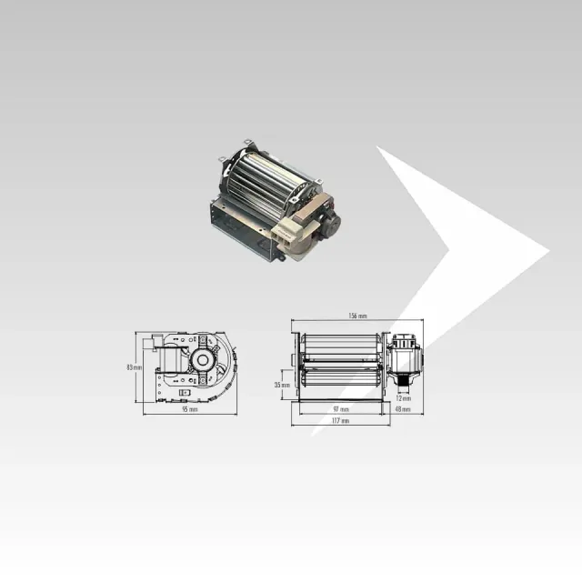 Trial THS09B6-002-D7 Ventilatore Tangenziale 60 mm Ventola 156