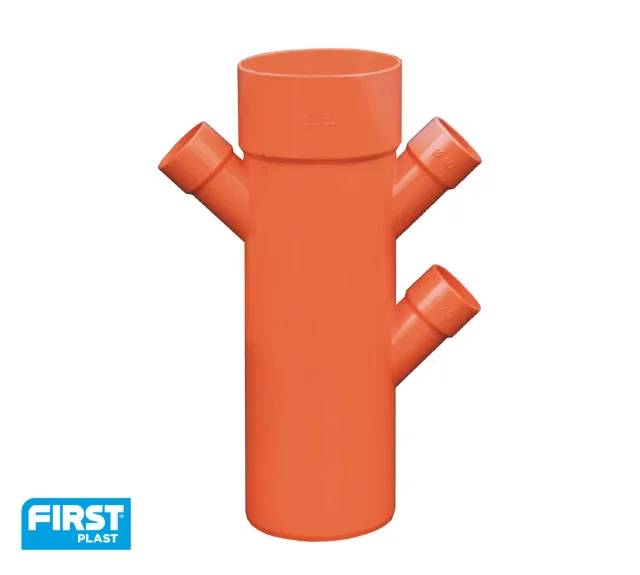 La Ventilazione Derivazione 45° ridotta tripla Arancio edilizia