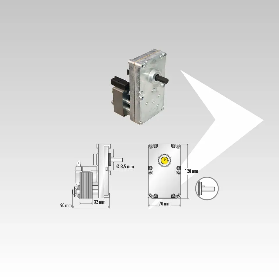 AMR Top BCZ AM5044085 motoriduttore coclea 4 rpm 8,5 mm