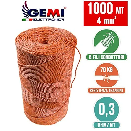 GEMI E/220 Kit Recinto Elettrico 1000 m per Cavalli 200 Isolatori Ferro