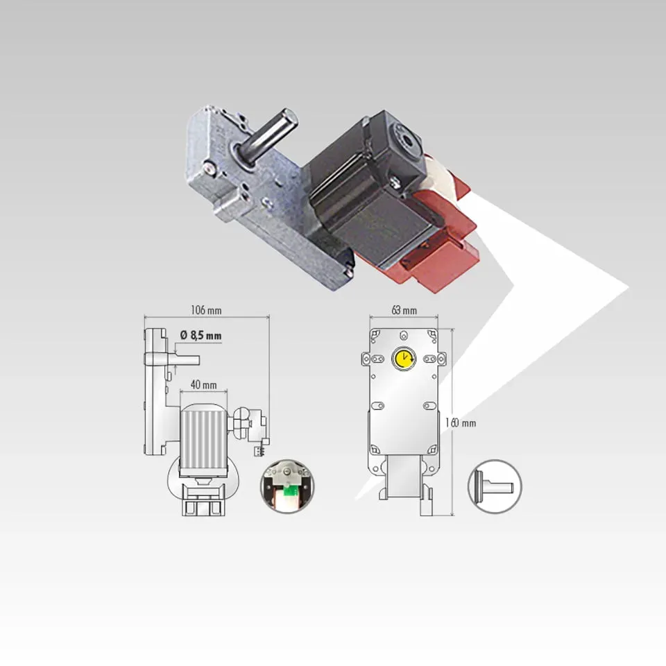 Kenta K9117120 motoriduttore 3 rpm encoder albero 8,5 mm