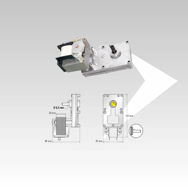 Bcz AM504S1685 motoriduttore coclea 1,6 rpm pacco 24 mm