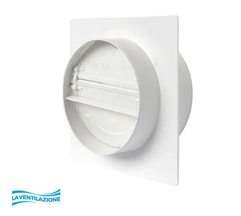 La Ventilazione Placca passaggio muro 125 mm con valvola antiritorno