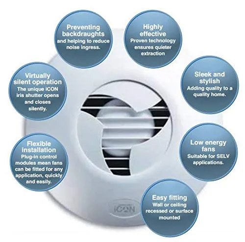 Airflow iCON 30 Aspiratore Bagno 100 mm 119 m3/h