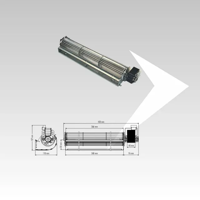 AMR Top Trial THS36B5-018-D1 ventilatore tangenziale 366 mm ø 65 mm