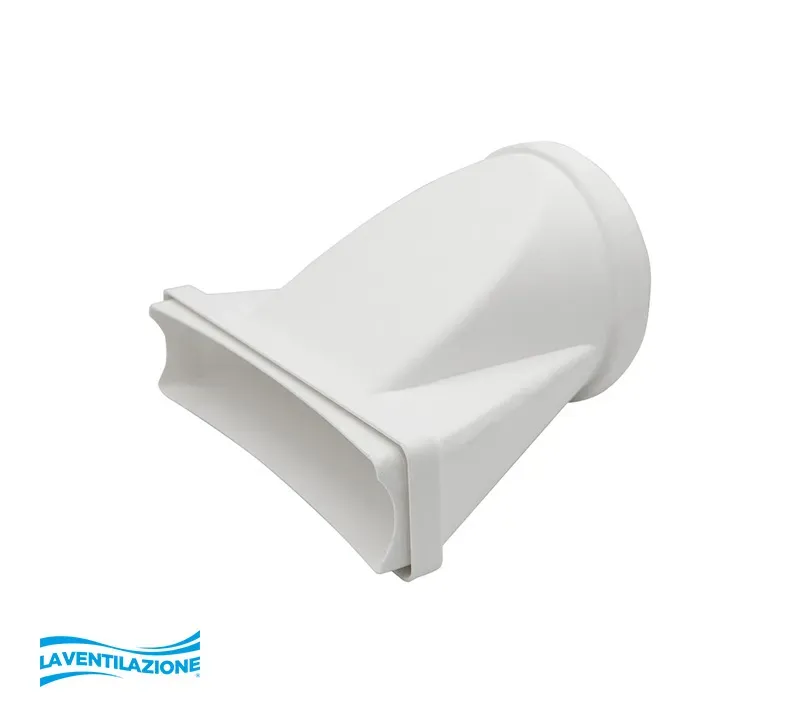 La Ventilazione Giunto orizzontale 125 a 220x55 raccordo tondo-piatto
