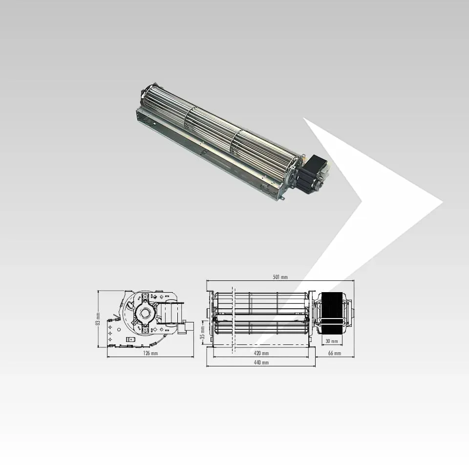 Trial TAS42B-018-D6 ventilatore tangenziale ventola 424 mm