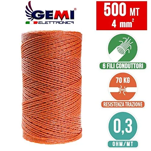 Gemi Filo Recinto Elettrico 500 m 4 mm² 6 Fili
