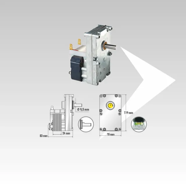 AMR Top MKSF15E motoriduttore pellet 1,5 rpm encoder 9,5 mm