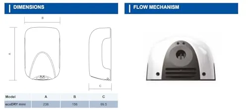 Airflow ecoDry Mini asciugamani elettrico bianco ABS