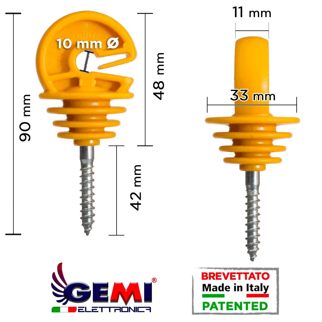 Gemi Isolatori Recinto Elettrico Pali Legno 100 pz 30 mm