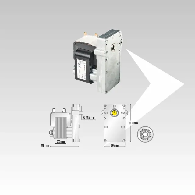 AMR Top KB1008 motoriduttore Mellor 5 rpm pellet