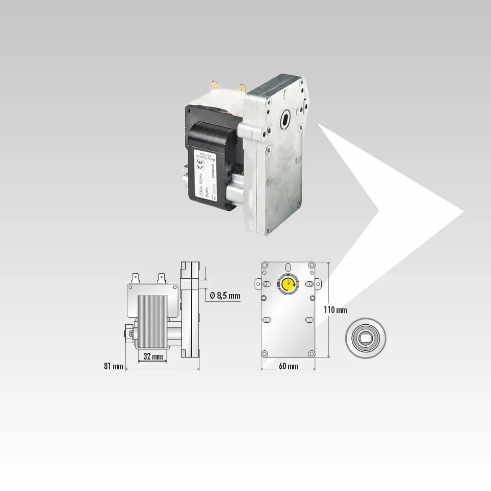 AMR Top KB1008 motoriduttore Mellor 5 rpm pellet